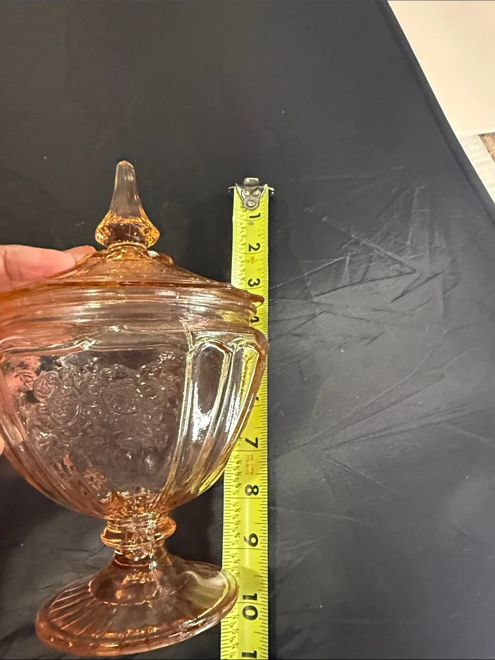 Vintage Depression Ware Mayfair Open Rose Pink Pedestal Dish